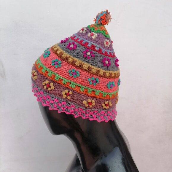 Chullo Beanie Hat Knitted Wool Winter Warm - Picture 4 of 8